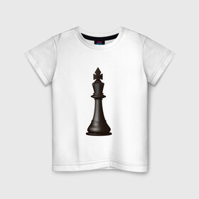 Детская футболка хлопок с принтом Король в Кировске, 100% хлопок | круглый вырез горловины, полуприлегающий силуэт, длина до линии бедер | exclusive merch | игра | интеллектуальная | король | спорт | фигура | шахматы