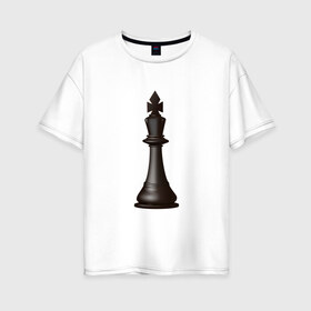 Женская футболка хлопок Oversize с принтом Король в Кировске, 100% хлопок | свободный крой, круглый ворот, спущенный рукав, длина до линии бедер
 | exclusive merch | игра | интеллектуальная | король | спорт | фигура | шахматы