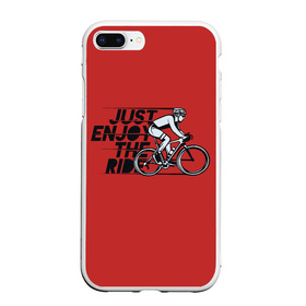 Чехол для iPhone 7/8 Plus матовый с принтом Just Enjoy the Ride (Z) в Кировске, Силикон | Область печати: задняя сторона чехла, без боковых панелей | Тематика изображения на принте: bicycle | bicyclist | bike | biker | bmx | cycle | rider | байкер | бмх | вело | велогонщик | велосепедист | велосипед | велоспорт | гонщик