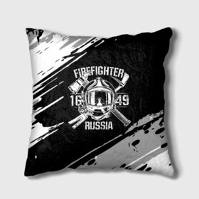 Подушка 3D с принтом FIREFIGHTER 1649 RUSSIA в Кировске, наволочка – 100% полиэстер, наполнитель – холлофайбер (легкий наполнитель, не вызывает аллергию). | состоит из подушки и наволочки. Наволочка на молнии, легко снимается для стирки | 112 | 27 декабря | firefighter | багор | белая | герб | гкчс | знак | лого | логотип | маска | мчс | мчсник | пожарная охрана | пожарник | пожарный | пч | россии | рф | серая | символ | служба | состаренная