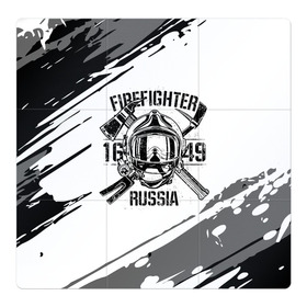 Магнитный плакат 3Х3 с принтом FIREFIGHTER 1649 RUSSIA в Кировске, Полимерный материал с магнитным слоем | 9 деталей размером 9*9 см | 112 | 27 декабря | firefighter | багор | белая | герб | гкчс | знак | лого | логотип | маска | мчс | мчсник | пожарная охрана | пожарник | пожарный | пч | россии | рф | серая | символ | служба | состаренная