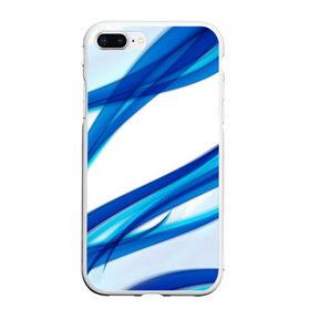 Чехол для iPhone 7Plus/8 Plus матовый с принтом STRIPES BLUE в Кировске, Силикон | Область печати: задняя сторона чехла, без боковых панелей | abstract | abstraction | geometry | line | pattern | psy | абстрактный | абстракция | геометрия | краски | кубики | линии | неоновые | неоновый | психоделика | текстура