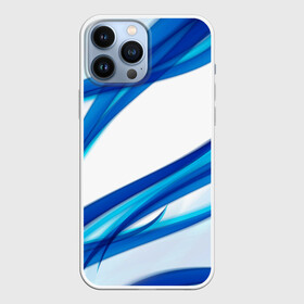 Чехол для iPhone 13 Pro Max с принтом STRIPES BLUE в Кировске,  |  | Тематика изображения на принте: abstract | abstraction | geometry | line | pattern | psy | абстрактный | абстракция | геометрия | краски | кубики | линии | неоновые | неоновый | психоделика | текстура