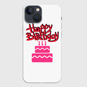 Чехол для iPhone 13 mini с принтом Happy Birth Day в Кировске,  |  | happy birth day | день рождения | др | именинник | надпись | праздник | с днем рождения | текст | торт | фраза