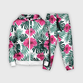 Детский костюм 3D с принтом Гавайский гибискус в Кировске,  |  | flower | hawaii | hibiscus | palms | summer | sun | ботаника | гаваи | гавайи | гавайка | гавайская | гибискус | красочная | летняя | лето | листья | отдых | отпуск | пальма | пальмы | пляж | растения | символ