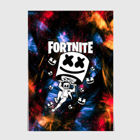 Постер с принтом FORTNITE x MARSHMELLO в Кировске, 100% бумага
 | бумага, плотность 150 мг. Матовая, но за счет высокого коэффициента гладкости имеет небольшой блеск и дает на свету блики, но в отличии от глянцевой бумаги не покрыта лаком | deadmau5 | fortnite | fortnite 2 | fortnite x маршмелло | ikonik | marshmello | ninja | ninja streamer | raven | travis scott | ворон | иконик | ниндзя | пили | рейвен | трэвис скотт | фортнайт