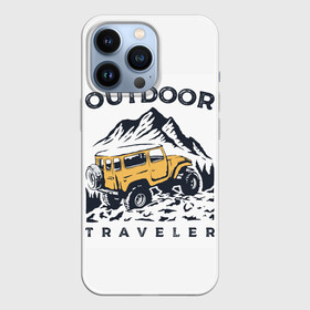 Чехол для iPhone 13 Pro с принтом Путешественник | Outdoor (Z) в Кировске,  |  | 4на4 | auto | baja | jeep | offroad | trofi | авто | автомобиль | ам | баха | бездорожье | внедорожник | джип | джипинг | джиппинг | машина | машины | оффроад | полный привод