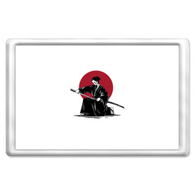 Магнит 45*70 с принтом Японский самурай (Z) в Кировске, Пластик | Размер: 78*52 мм; Размер печати: 70*45 | japan | ninja | samurai | асихара но накацукуни | буке | воин | вояк | государство япония | мононофу | мститель | мушя | ниндзя | ниппон | нихон | ооясимагуни | сабурай | самурай | слуга | солдат