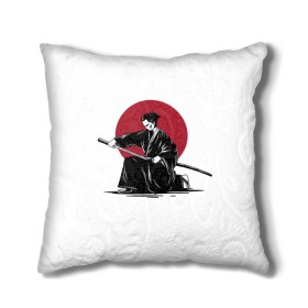 Подушка 3D с принтом Японский самурай (Z) в Кировске, наволочка – 100% полиэстер, наполнитель – холлофайбер (легкий наполнитель, не вызывает аллергию). | состоит из подушки и наволочки. Наволочка на молнии, легко снимается для стирки | japan | ninja | samurai | асихара но накацукуни | буке | воин | вояк | государство япония | мононофу | мститель | мушя | ниндзя | ниппон | нихон | ооясимагуни | сабурай | самурай | слуга | солдат