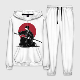Мужской костюм 3D с принтом Японский самурай (Z) в Кировске, 100% полиэстер | Манжеты и пояс оформлены тканевой резинкой, двухслойный капюшон со шнурком для регулировки, карманы спереди | Тематика изображения на принте: japan | ninja | samurai | асихара но накацукуни | буке | воин | вояк | государство япония | мононофу | мститель | мушя | ниндзя | ниппон | нихон | ооясимагуни | сабурай | самурай | слуга | солдат