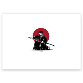 Поздравительная открытка с принтом Японский самурай (Z) в Кировске, 100% бумага | плотность бумаги 280 г/м2, матовая, на обратной стороне линовка и место для марки
 | japan | ninja | samurai | асихара но накацукуни | буке | воин | вояк | государство япония | мононофу | мститель | мушя | ниндзя | ниппон | нихон | ооясимагуни | сабурай | самурай | слуга | солдат