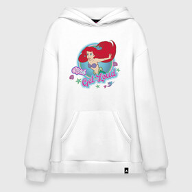 Худи SuperOversize хлопок с принтом The Little Mermaid Ariel в Кировске, 70% хлопок, 30% полиэстер, мягкий начес внутри | карман-кенгуру, эластичная резинка на манжетах и по нижней кромке, двухслойный капюшон
 | ariel | disney princess | the little mermaid | vdkimel | ариэль | русалочка