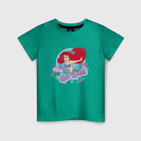 Детская футболка хлопок с принтом The Little Mermaid Ariel в Кировске, 100% хлопок | круглый вырез горловины, полуприлегающий силуэт, длина до линии бедер | ariel | disney princess | the little mermaid | vdkimel | ариэль | русалочка