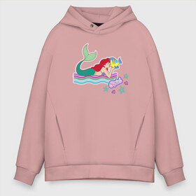 Мужское худи Oversize хлопок с принтом The Little Mermaid Ariel в Кировске, френч-терри — 70% хлопок, 30% полиэстер. Мягкий теплый начес внутри —100% хлопок | боковые карманы, эластичные манжеты и нижняя кромка, капюшон на магнитной кнопке | ariel | disney princess | the little mermaid | vdkimel | ариэль | русалочка