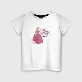 Детская футболка хлопок с принтом Sleeping beauty Aurora в Кировске, 100% хлопок | круглый вырез горловины, полуприлегающий силуэт, длина до линии бедер | aurora | disney princess | sleeping beauty | vdkimel | аврора | спящая красавица