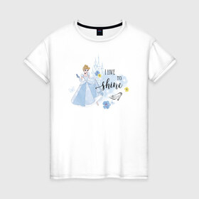 Женская футболка хлопок с принтом Cinderella Disney Princess в Кировске, 100% хлопок | прямой крой, круглый вырез горловины, длина до линии бедер, слегка спущенное плечо | cinderella | disney princess | vdkimel | золушка