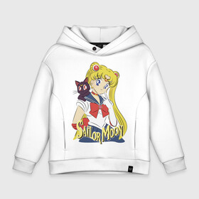 Детское худи Oversize хлопок с принтом Sailor Moon & Luna в Кировске, френч-терри — 70% хлопок, 30% полиэстер. Мягкий теплый начес внутри —100% хлопок | боковые карманы, эластичные манжеты и нижняя кромка, капюшон на магнитной кнопке | cat | girl | kitty | luna | moon | sailor moon | sailormoon | девочка | кот | котик | котэ | кошка | луна | мультяшка | сейлормун | сэйлор мун