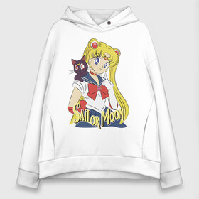 Женское худи Oversize хлопок с принтом Sailor Moon & Luna в Кировске, френч-терри — 70% хлопок, 30% полиэстер. Мягкий теплый начес внутри —100% хлопок | боковые карманы, эластичные манжеты и нижняя кромка, капюшон на магнитной кнопке | cat | girl | kitty | luna | moon | sailor moon | sailormoon | девочка | кот | котик | котэ | кошка | луна | мультяшка | сейлормун | сэйлор мун