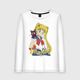 Женский лонгслив хлопок с принтом Sailor Moon & Luna в Кировске, 100% хлопок |  | cat | girl | kitty | luna | moon | sailor moon | sailormoon | девочка | кот | котик | котэ | кошка | луна | мультяшка | сейлормун | сэйлор мун