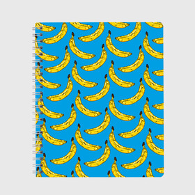 Тетрадь с принтом Go Bananas в Кировске, 100% бумага | 48 листов, плотность листов — 60 г/м2, плотность картонной обложки — 250 г/м2. Листы скреплены сбоку удобной пружинной спиралью. Уголки страниц и обложки скругленные. Цвет линий — светло-серый
 | food | fruits | банан | бананчики | бананы | вкусняшки | десерт | джунгли | еда | летний | лето | море | обезьяна | овощи | океан | острова | отдых | отпуск | пальмы | плоды | пляж | природа | рай | сладкие