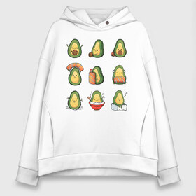 Женское худи Oversize хлопок с принтом Life Avocado в Кировске, френч-терри — 70% хлопок, 30% полиэстер. Мягкий теплый начес внутри —100% хлопок | боковые карманы, эластичные манжеты и нижняя кромка, капюшон на магнитной кнопке | avocado | casual | trend | авокадо | повседневность | тренд