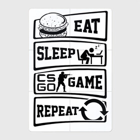 Магнитный плакат 2Х3 с принтом Eat Sleep CS GO repeat в Кировске, Полимерный материал с магнитным слоем | 6 деталей размером 9*9 см | counter strike global | cs go | eat | game | sleep | контра | кс | кс го