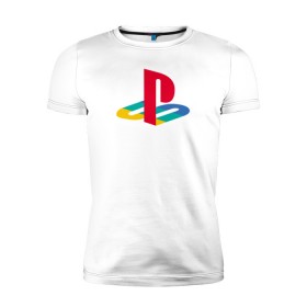 Мужская футболка премиум с принтом PlayStation в Кировске, 92% хлопок, 8% лайкра | приталенный силуэт, круглый вырез ворота, длина до линии бедра, короткий рукав | 