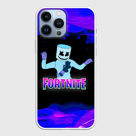 Чехол для iPhone 13 Pro Max с принтом Fortnite Marshmallow в Кировске,  |  | epic | fortnite | marshmallow | marshmello | битва | герои | градиент | детские | джокер | диджей | игра | игроман | карась | компьютерные | лого | логотипигры | маршмеллоу | маска | музыка | огонь | онлайн | персонажи