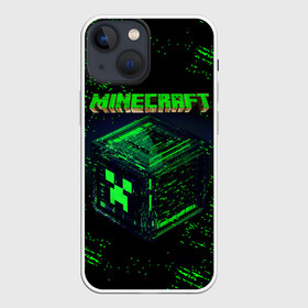 Чехол для iPhone 13 mini с принтом MINECRAFT в Кировске,  |  | creeper | game | minecraft | блоки | игра | квадраты | компьютерная | крипер | криппер | майнкрафт | огонь