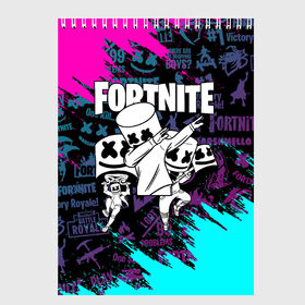 Скетчбук с принтом FORTNITE x MARSHMELLO в Кировске, 100% бумага
 | 48 листов, плотность листов — 100 г/м2, плотность картонной обложки — 250 г/м2. Листы скреплены сверху удобной пружинной спиралью | deadmau5 | fortnite | fortnite 2 | fortnite x маршмелло | ikonik | marshmello | ninja | ninja streamer | raven | travis scott | ворон | иконик | ниндзя | пили | рейвен | трэвис скотт | фортнайт