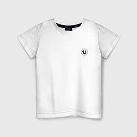 Детская футболка хлопок с принтом Unreal Engine (+спина) (Z) в Кировске, 100% хлопок | круглый вырез горловины, полуприлегающий силуэт, длина до линии бедер | unreal | unreal engine | графика | движок | движок unreal | игровой движок