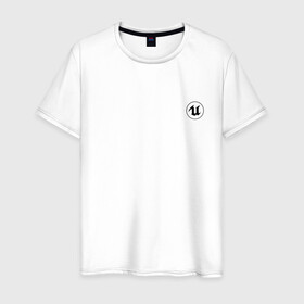 Мужская футболка хлопок с принтом Unreal Engine (+спина) (Z) в Кировске, 100% хлопок | прямой крой, круглый вырез горловины, длина до линии бедер, слегка спущенное плечо. | unreal | unreal engine | графика | движок | движок unreal | игровой движок