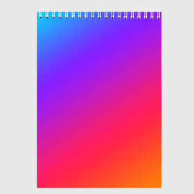 Скетчбук с принтом Градиент в Кировске, 100% бумага
 | 48 листов, плотность листов — 100 г/м2, плотность картонной обложки — 250 г/м2. Листы скреплены сверху удобной пружинной спиралью | градиент | оранжевый | розовый | синий | фиолетовый