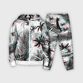 Детский костюм 3D с принтом ПАЛЬМЫ | TROPICAL GLITCH в Кировске,  |  | Тематика изображения на принте: hotline miami | neon | new retro wave | outrun | outrun electro | paints | palmen | rainbow | retro | retrowave | summer | synth | synthwave | tropical | брызги | брызги красок | звёзды | космос | краски | лето | неон | пальмы | радуга | 