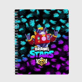 Тетрадь с принтом Brawl stars surge в Кировске, 100% бумага | 48 листов, плотность листов — 60 г/м2, плотность картонной обложки — 250 г/м2. Листы скреплены сбоку удобной пружинной спиралью. Уголки страниц и обложки скругленные. Цвет линий — светло-серый
 | bibi | brawl stars | evil gene | leon | leon shark | mecha crow | mr.p | sally leon | sandy | sprout | surge | unicorn | virus 8 bit | биби | бравл старс | вирус 8 бит | волна | леон | оборотень | спроут | сэли леон