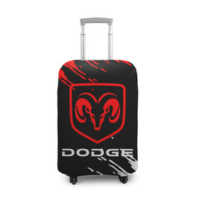 Чехол для чемодана 3D с принтом DODGE. в Кировске, 86% полиэфир, 14% спандекс | двустороннее нанесение принта, прорези для ручек и колес | 2020 | auto | dodge | sport | авто | автомобиль | автомобильные | бренд | додж | марка | машины | спорт