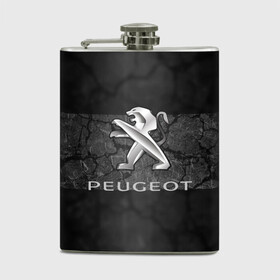 Фляга с принтом PEUGEOT. в Кировске, металлический корпус | емкость 0,22 л, размер 125 х 94 мм. Виниловая наклейка запечатывается полностью | Тематика изображения на принте: abstract | auto | brand | car | geometry | peugeot | sport | texture | абстракция | авто | автомобильные | бренд | геометрия | классика | машины | модные | пежо | спорт | стиль | текстура