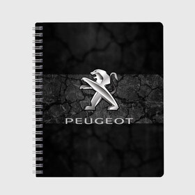 Тетрадь с принтом PEUGEOT в Кировске, 100% бумага | 48 листов, плотность листов — 60 г/м2, плотность картонной обложки — 250 г/м2. Листы скреплены сбоку удобной пружинной спиралью. Уголки страниц и обложки скругленные. Цвет линий — светло-серый
 | Тематика изображения на принте: abstract | auto | brand | car | geometry | peugeot | sport | texture | абстракция | авто | автомобильные | бренд | геометрия | классика | машины | модные | пежо | спорт | стиль | текстура