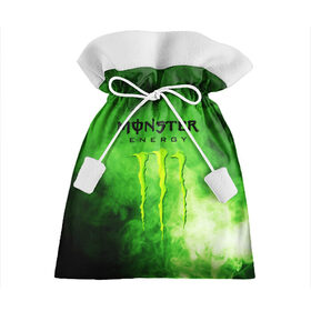 Подарочный 3D мешок с принтом MONSTER ENERGY в Кировске, 100% полиэстер | Размер: 29*39 см | Тематика изображения на принте: brend | green | monster energy | андреналин | бренд | зеленый | логотип | монстр | напиток | энергетик | энергия