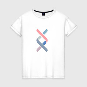 Женская футболка хлопок с принтом ДНК в Кировске, 100% хлопок | прямой крой, круглый вырез горловины, длина до линии бедер, слегка спущенное плечо | dna | genotek | генетика | логотип | спираль