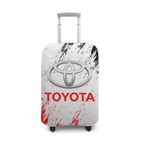 Чехол для чемодана 3D с принтом TOYOTA. в Кировске, 86% полиэфир, 14% спандекс | двустороннее нанесение принта, прорези для ручек и колес | 2020 | auto | sport | toyota | авто | автомобиль | автомобильные | бренд | марка | машины | спорт | тойота