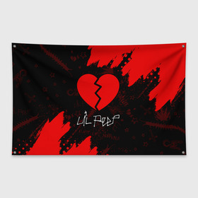 Флаг-баннер с принтом LIL PEEP / ЛИЛ ПИП в Кировске, 100% полиэстер | размер 67 х 109 см, плотность ткани — 95 г/м2; по краям флага есть четыре люверса для крепления | Тематика изображения на принте: beautiful | daddy | heart | life | lil | lilpeep | music | peep | rap | rapper | rip | tattoo | лил | лилпип | литл | лого | музыка | папочка | пип | рип | рожица | рэп | рэпер | рэперы | сердечко | сердце | символ | тату | татуировки