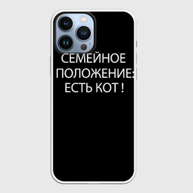Чехол для iPhone 13 Pro Max с принтом Есть кот в Кировске,  |  | да | есть кот | замуж | кот | котейка | котик | котэ | мем | мяу | настроение | не хочу | нет | пора жениться | прикол | свадьба | сватовство | семейное положение | хочу