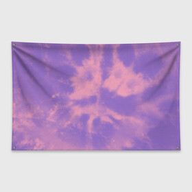 Флаг-баннер с принтом Фиолетовый ТАЙ ДАЙ в Кировске, 100% полиэстер | размер 67 х 109 см, плотность ткани — 95 г/м2; по краям флага есть четыре люверса для крепления | summer | tie dye | акварель | лето | разноцветная | тай дай | тайдай | фиолетовый тай дай | яркая