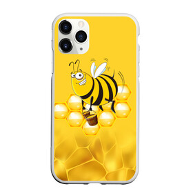 Чехол для iPhone 11 Pro Max матовый с принтом Лето. Пчелы. Мед в Кировске, Силикон |  | лето | мед | насекомые | пчела | соты | улей