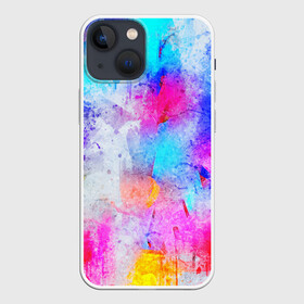 Чехол для iPhone 13 mini с принтом НЕОНОВЫЕ ПОТЕРТОСТИ в Кировске,  |  | abstraction | watercolor | абстракция красок | акварель | брызги красок | живопись | краска | потертость красок | размытые краски | текстуры | яркие краски