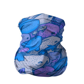 Бандана-труба 3D с принтом косяк рыб крупно рисунок в Кировске, 100% полиэстер, ткань с особыми свойствами — Activecool | плотность 150‒180 г/м2; хорошо тянется, но сохраняет форму | арт | косяк | много | морские жители | морской | подводный мир | рисунок | рыбки | рыбы | синий | фиолетовый
