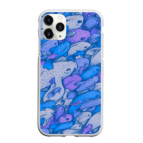 Чехол для iPhone 11 Pro Max матовый с принтом косяк рыб крупно рисунок в Кировске, Силикон |  | Тематика изображения на принте: арт | косяк | много | морские жители | морской | подводный мир | рисунок | рыбки | рыбы | синий | фиолетовый
