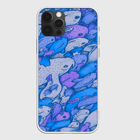 Чехол для iPhone 12 Pro Max с принтом косяк рыб крупно рисунок в Кировске, Силикон |  | арт | косяк | много | морские жители | морской | подводный мир | рисунок | рыбки | рыбы | синий | фиолетовый