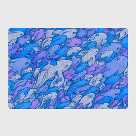 Магнитный плакат 3Х2 с принтом косяк рыб крупно рисунок в Кировске, Полимерный материал с магнитным слоем | 6 деталей размером 9*9 см | Тематика изображения на принте: арт | косяк | много | морские жители | морской | подводный мир | рисунок | рыбки | рыбы | синий | фиолетовый